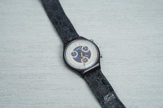 Swatch Chrono "Silver Star" SCN102 – Elegant Vintage Chronograph Watch, 1991