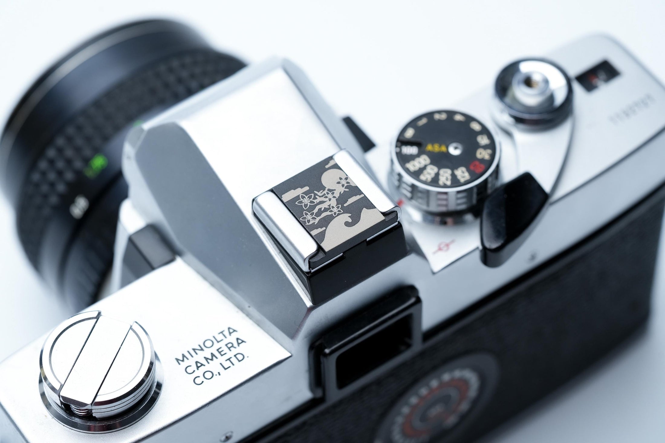 Flitsschoendeksel – Blossom flowers design – gelaserd aluminium – zwart gecoat – golven & kersenbloesem