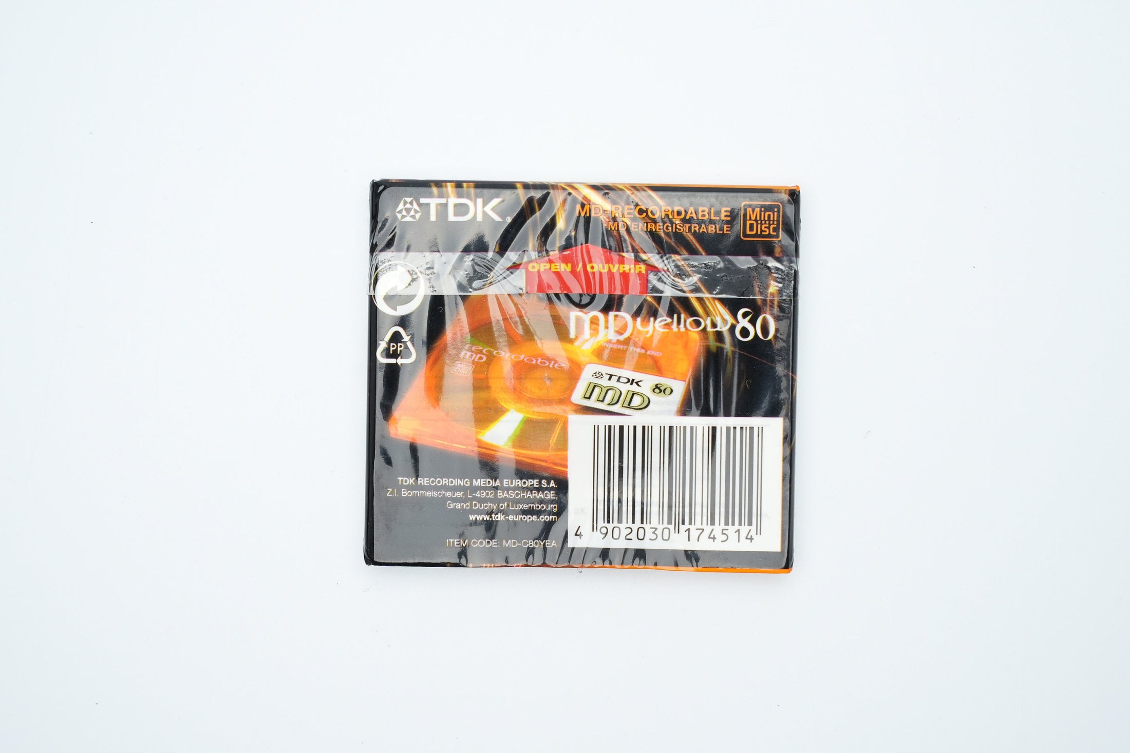 TDK MiniDisc 80 minutes Yellow – Recordable MD New in Packaging – Rare Retro Medium