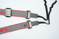 Load image into Gallery viewer, Vintage Canon camera strap gray with red | Vintage cameraband | Canon 80s
