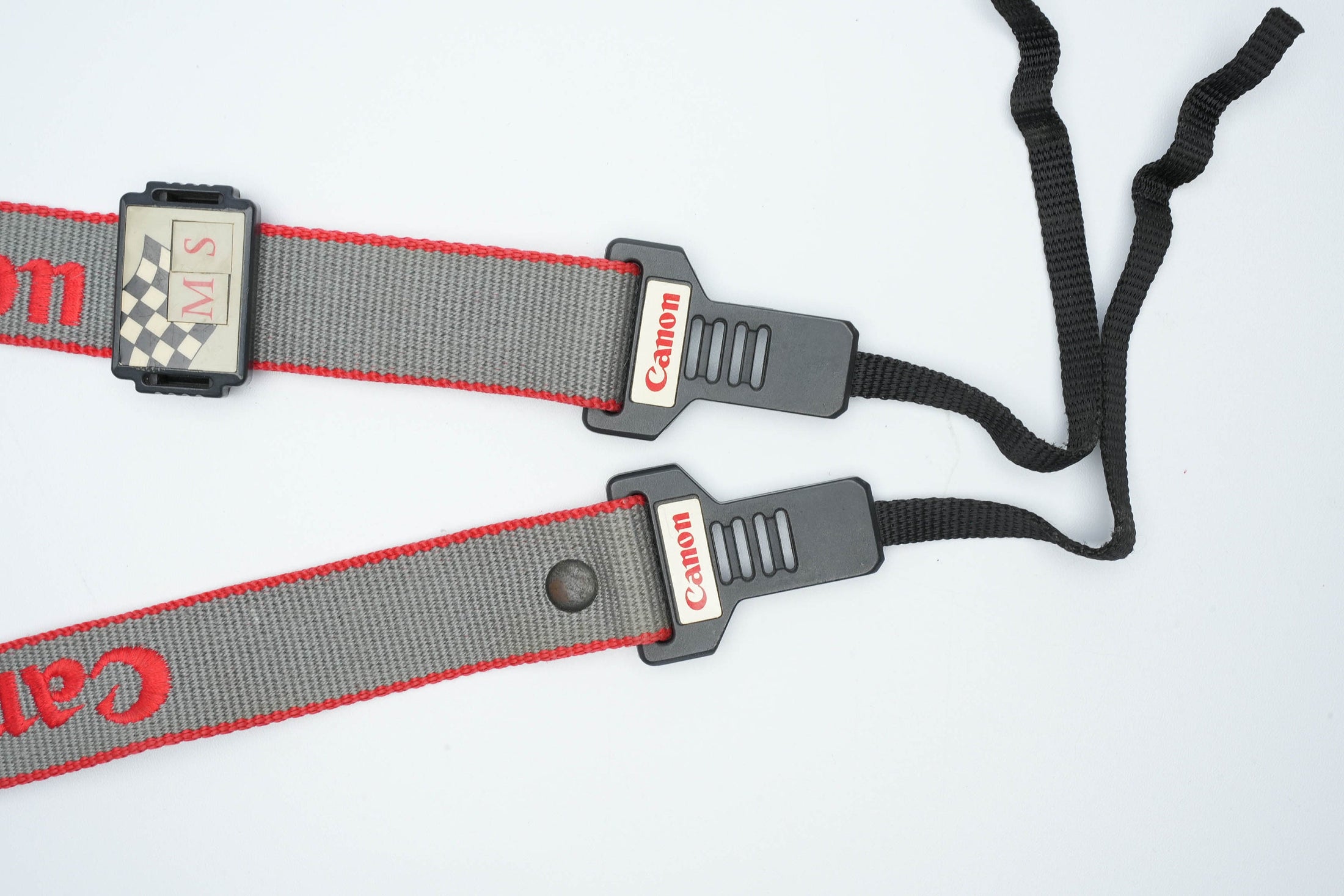 Vintage Canon camera strap gray with red | Vintage cameraband | Canon 80s