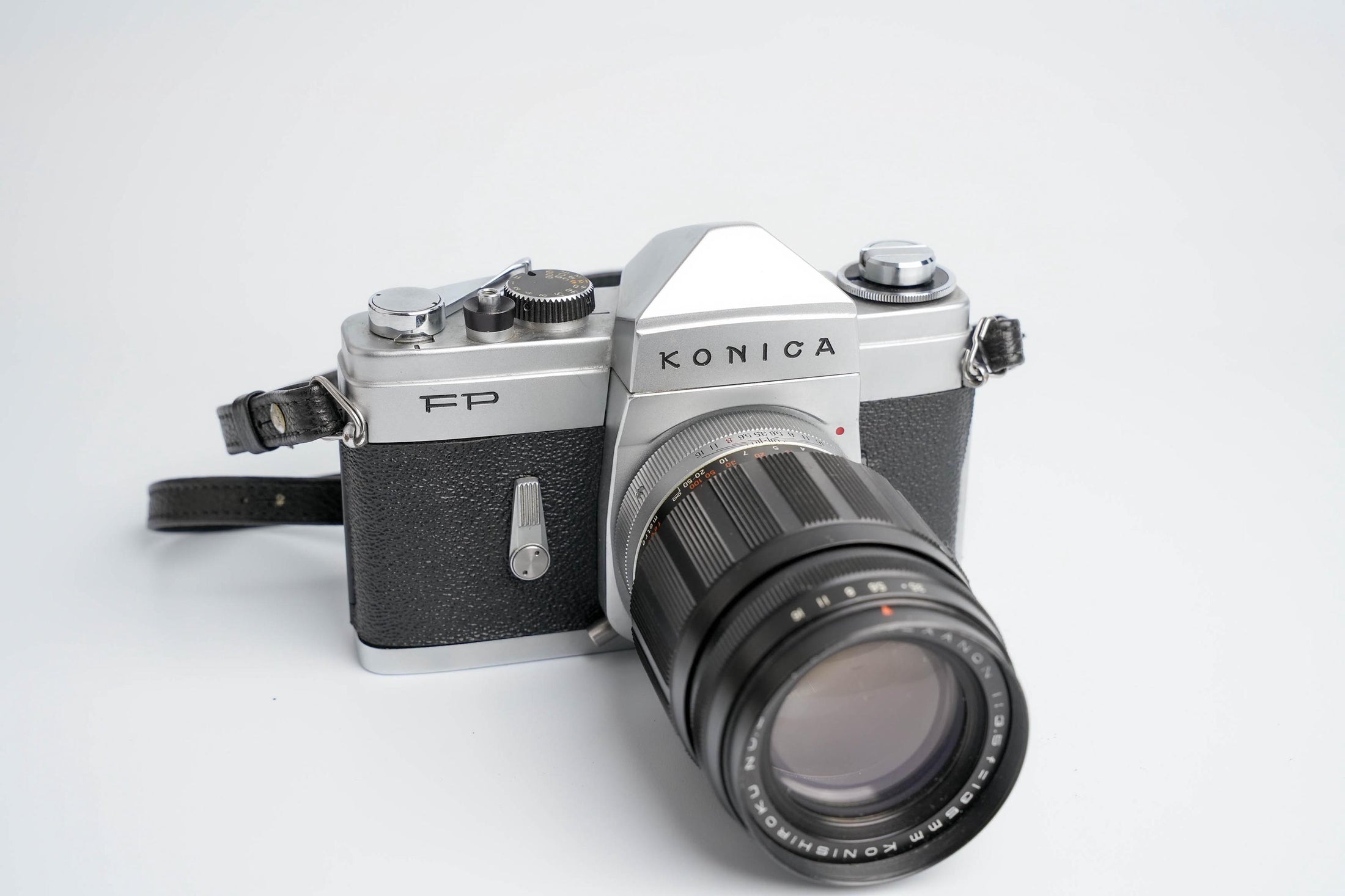 Konica FP – Classic 35mm SLR with Hexanon 135mm f/3.5 Lens – Tested and Working