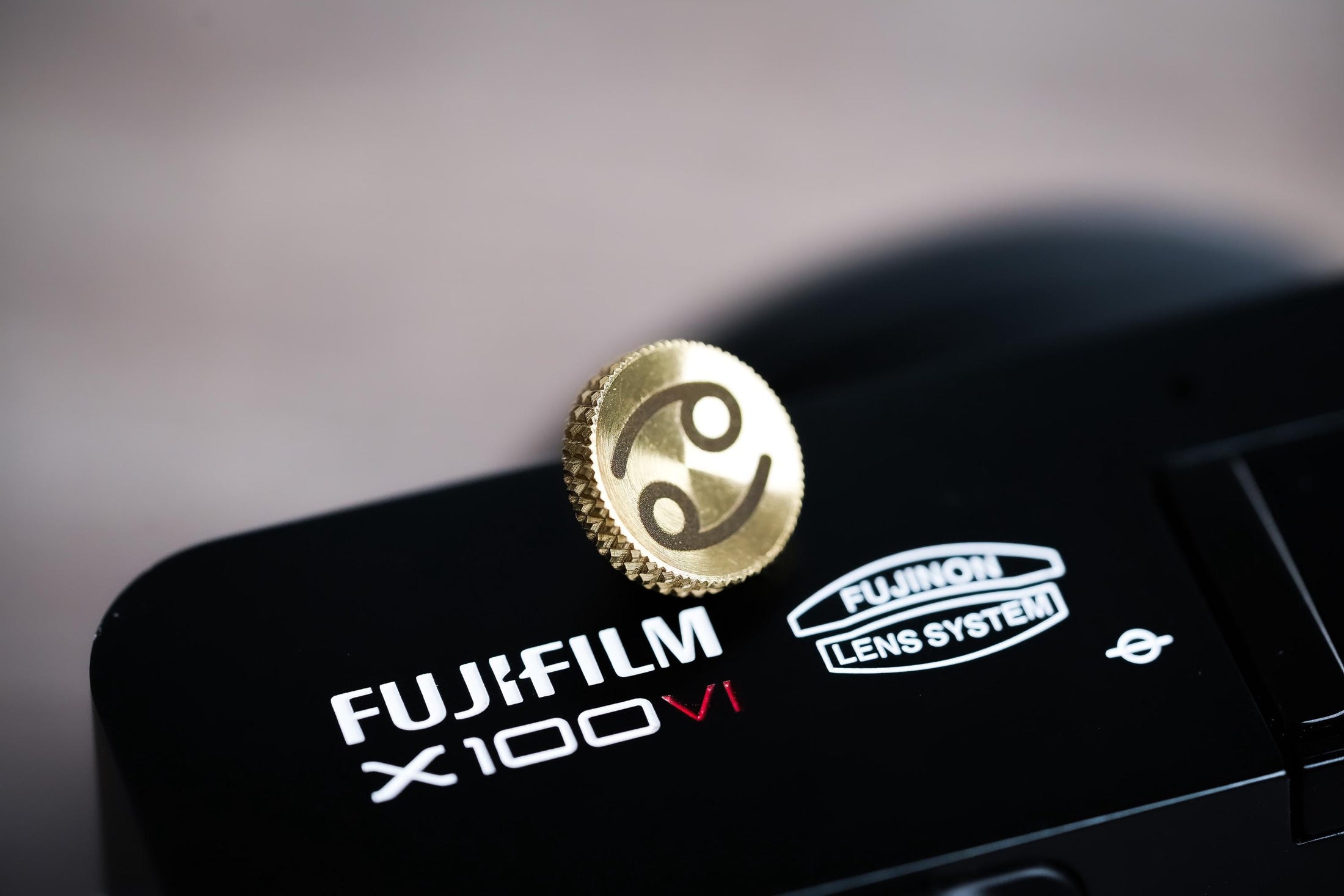 Ontspanknop sterrenbeeld Kreeft – Cancer symbool – licht messing – gelaserd & handgemaakt