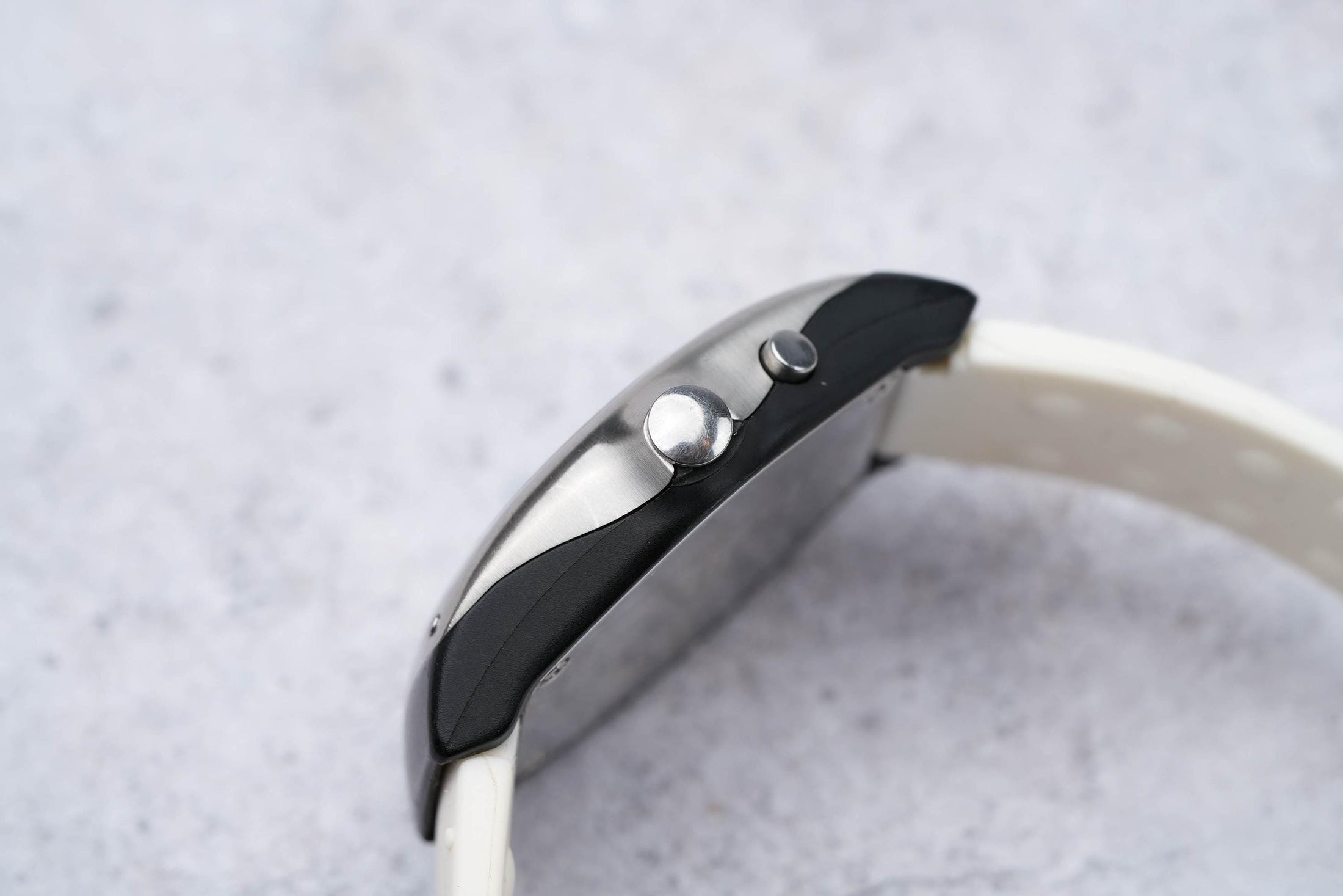 Seiko Kinetic 5M42-0E49 - Vintage Style with White Silicone Band | Good Working