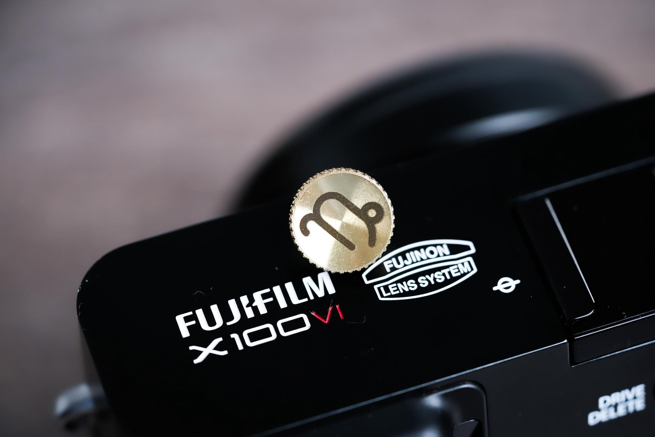 Ontspanknop sterrenbeeld Steenbok – Capricorn symbool – messing camera knop – gelaserd & handgemaakt