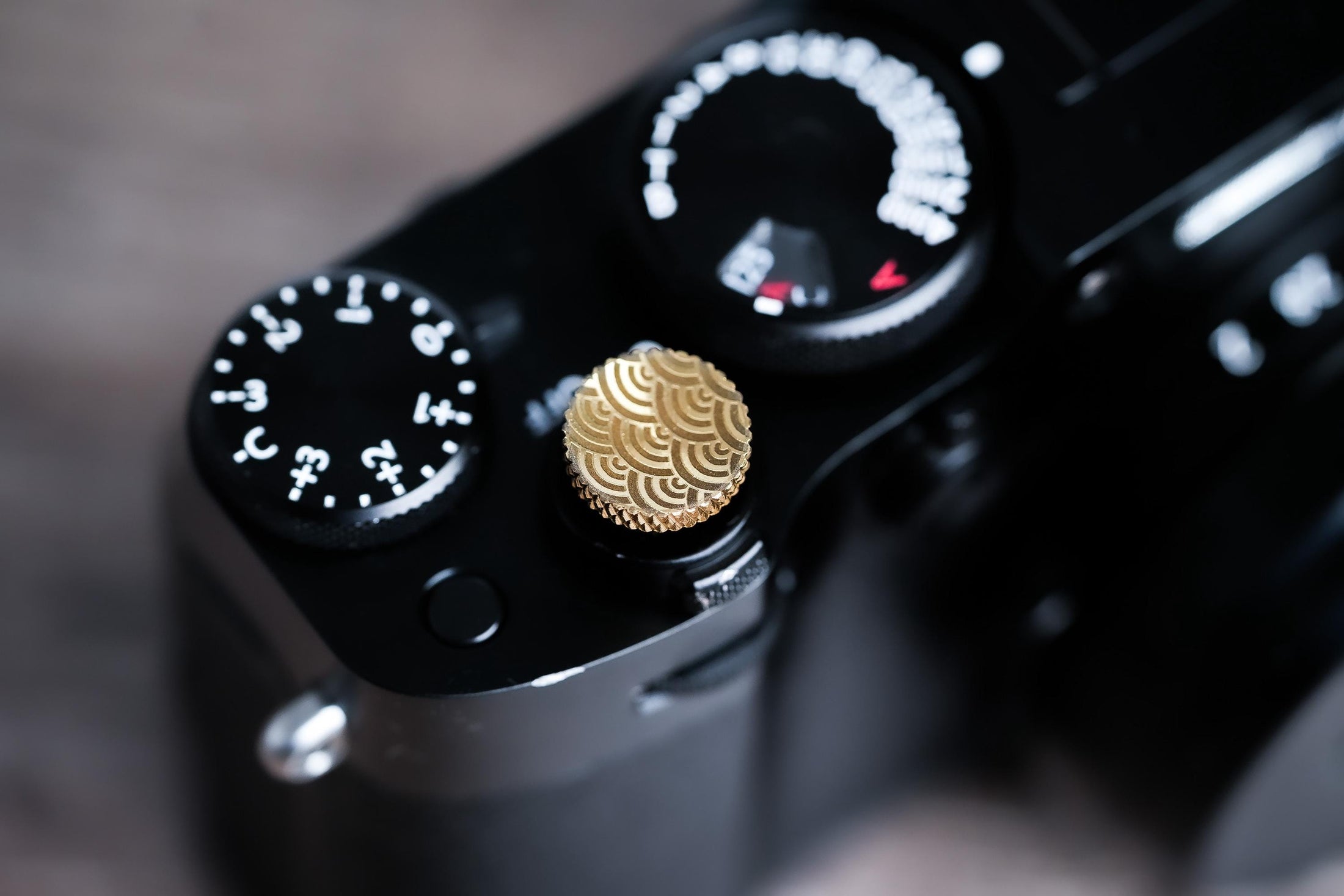 Ontspanknop messing boogpatroon – licht messing – handgemaakt & gelaserd ontwerp