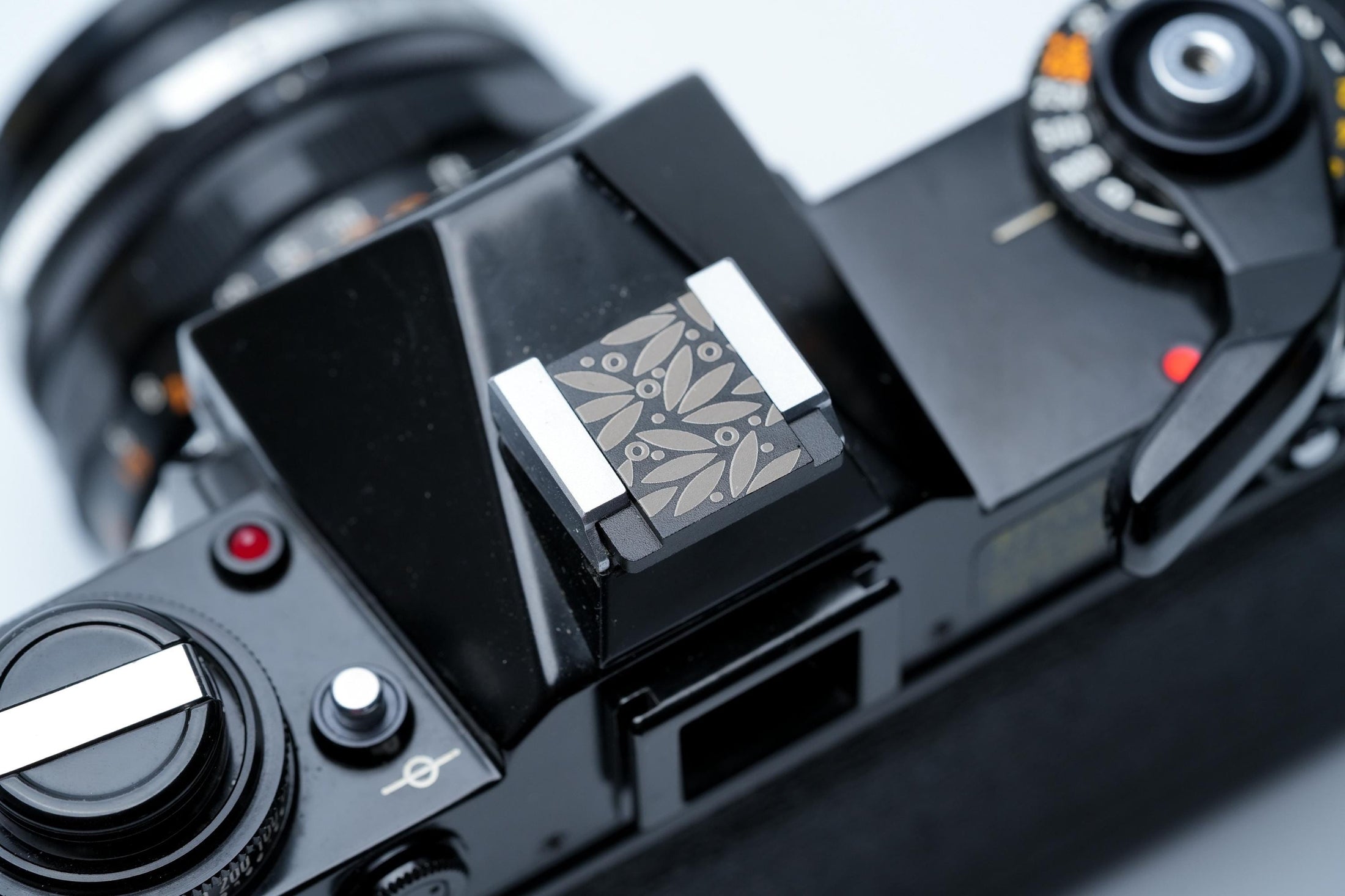 Bamboo Leaves flitsschoendeksel – gelaserd aluminium – zwart gecoat – minimalistisch Japans bladmotief