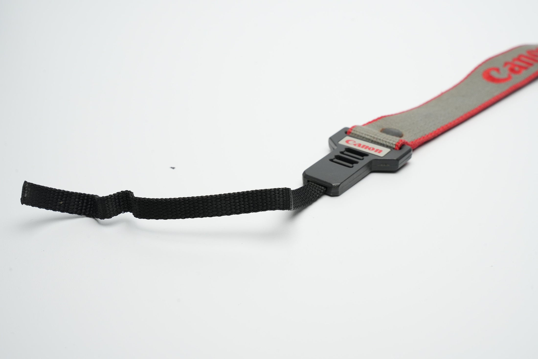 Vintage Canon camera strap gray with red | Vintage cameraband | Canon 80s