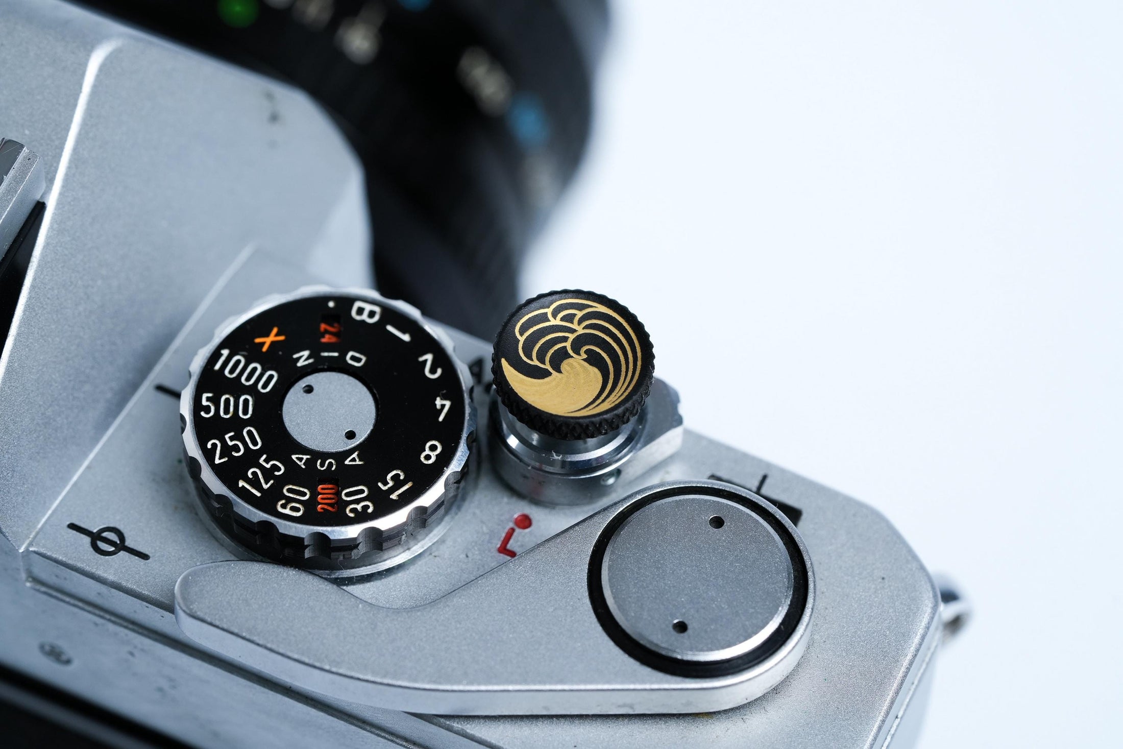 Ontspanknop met Japanse golf – zwart/goud voor Leica, Fujifilm, Olympus en meer