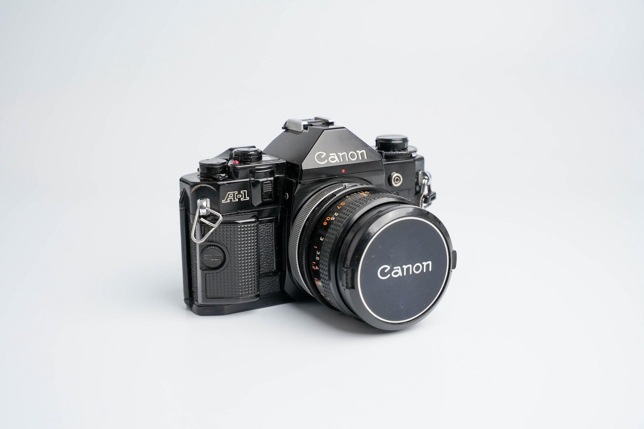 Canon A-1 Black – Vintage 35mm SLR with Canon FD 50mm f/1.8 Lens – Tested and Working