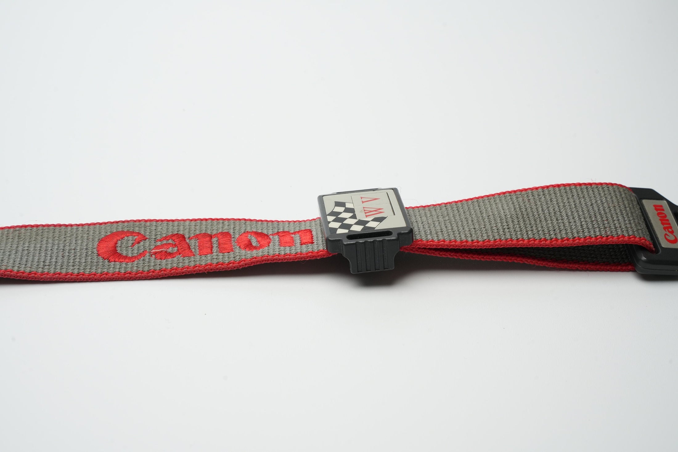 Vintage Canon camera strap gray with red | Vintage cameraband | Canon 80s