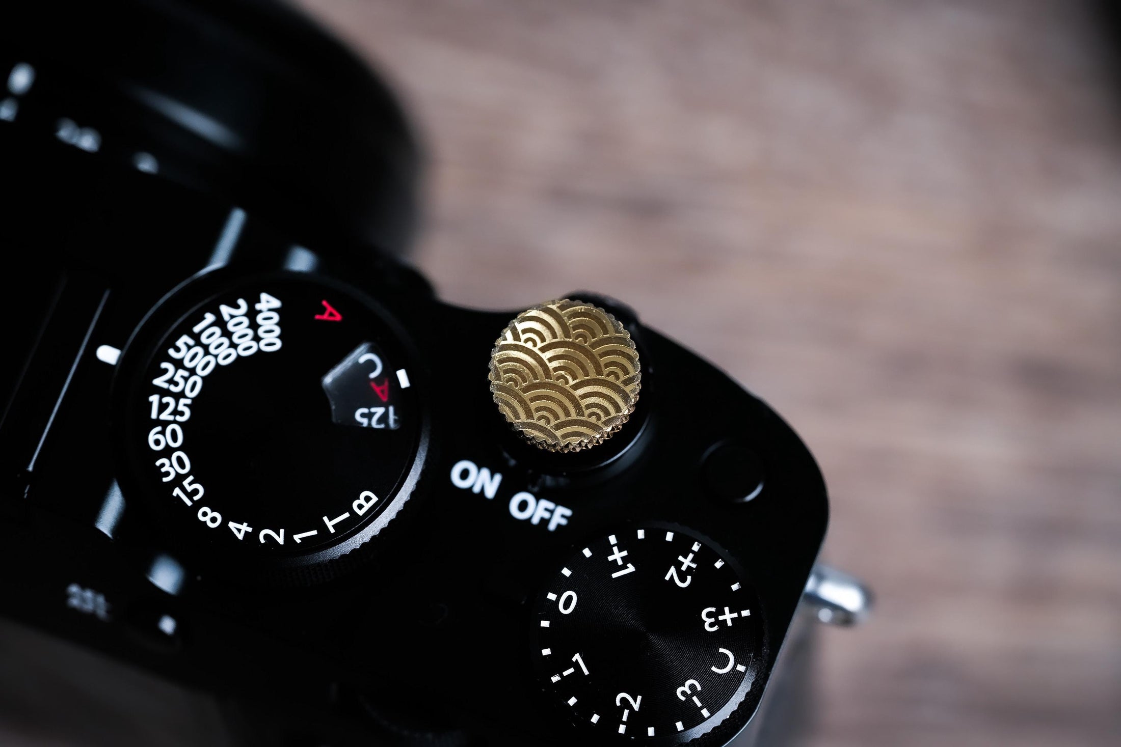 Ontspanknop messing boogpatroon – licht messing – handgemaakt & gelaserd ontwerp