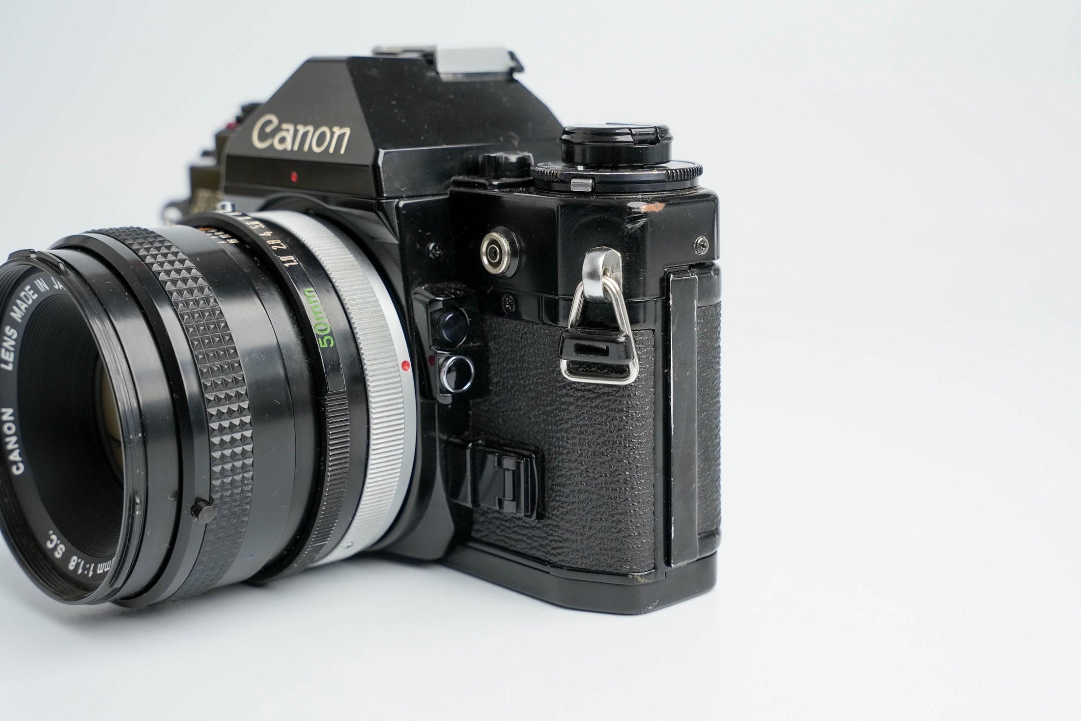 Canon A-1 Black – Vintage 35mm SLR with Canon FD 50mm f/1.8 Lens – Tested and Working