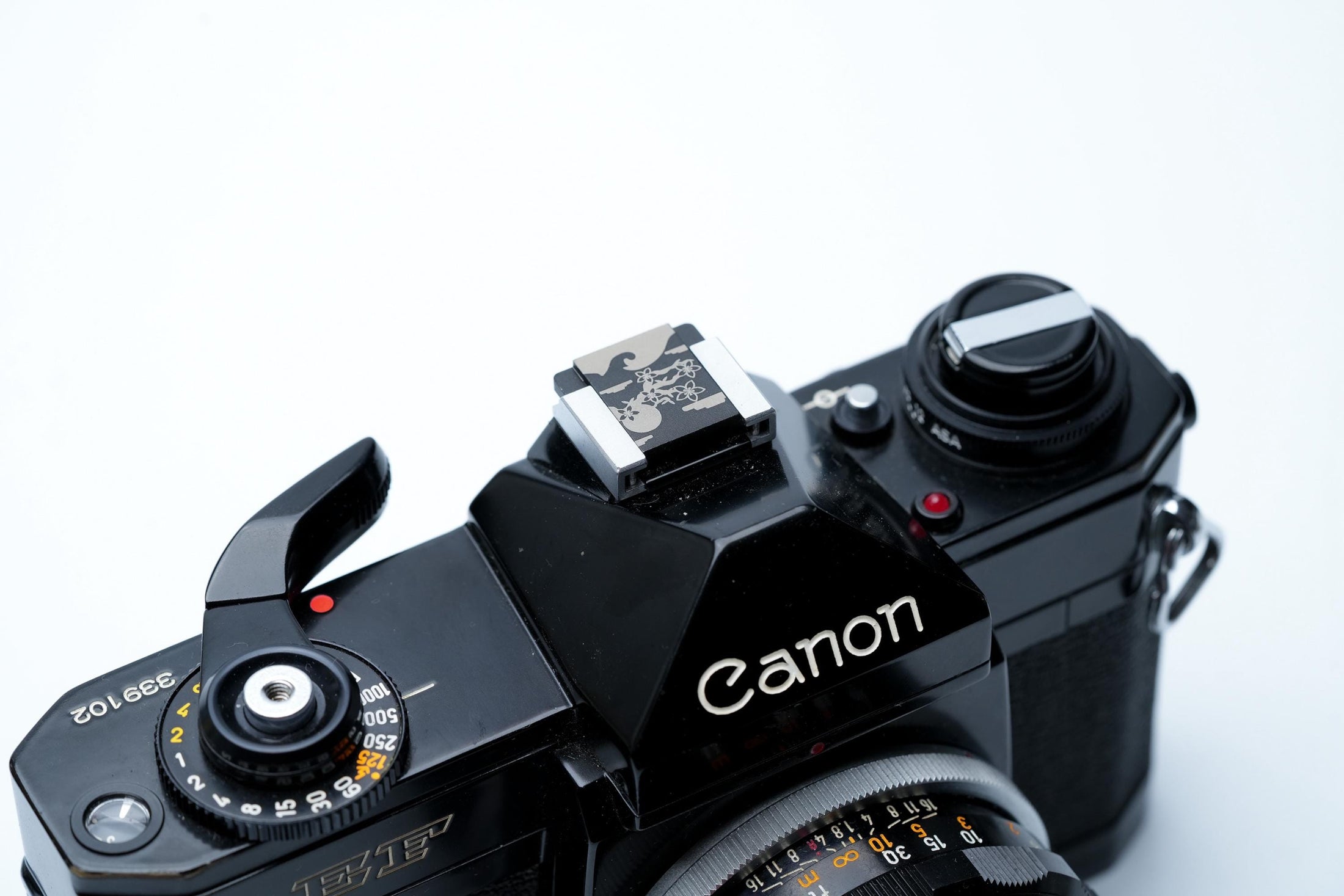 Flitsschoendeksel – Blossom flowers design – gelaserd aluminium – zwart gecoat – golven & kersenbloesem