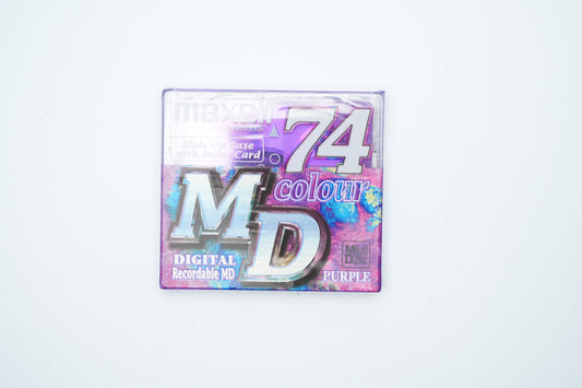 Maxell MiniDisc 74 minutes Purple – Digital Recordable MD New in Packaging – Vintage Audio Storage