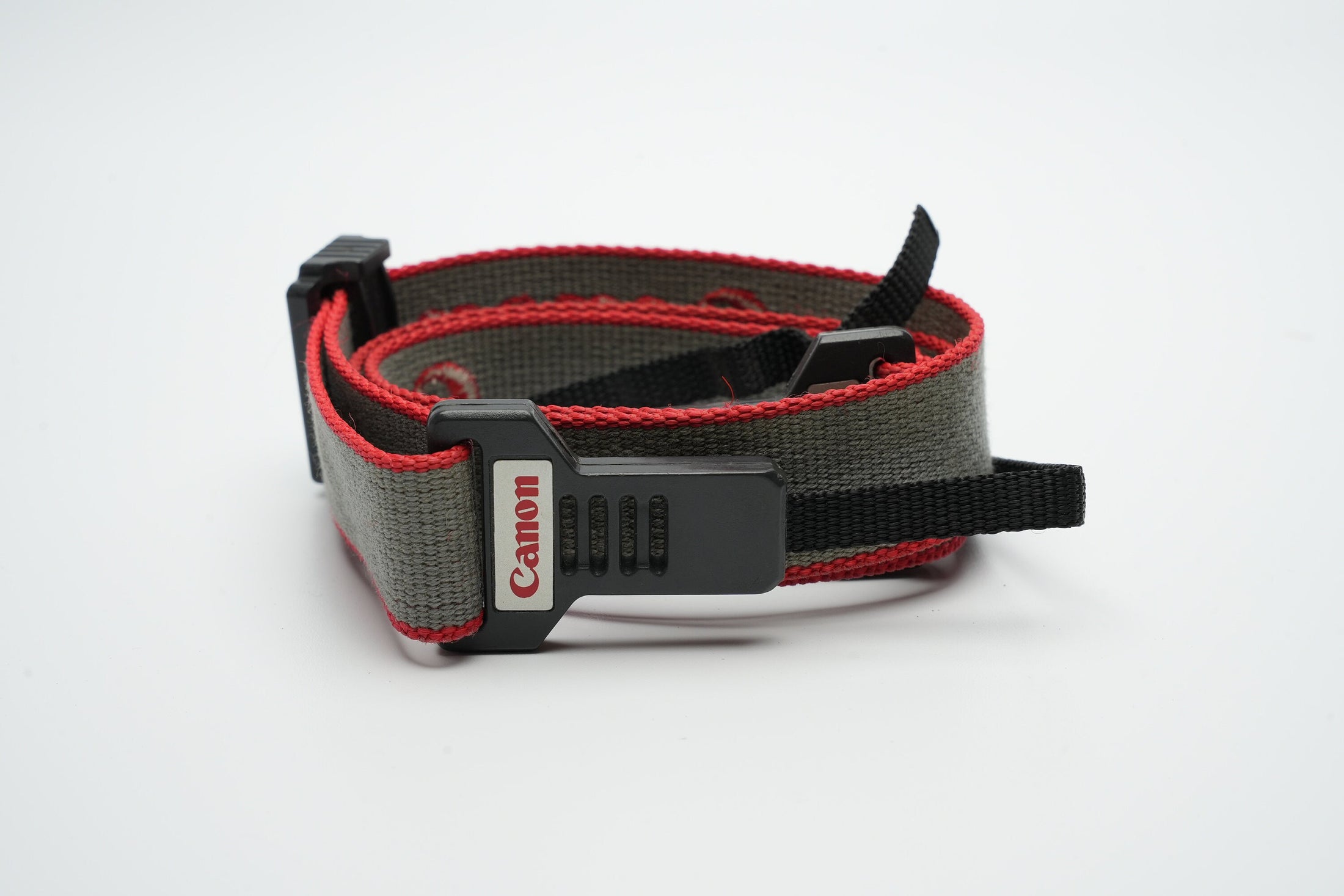 Vintage Canon camera strap gray with red | Vintage cameraband | Canon 80s