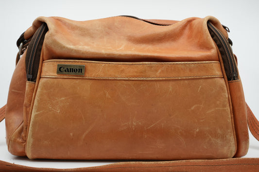 Canon camera tas gemaakt van bruin leer - Unseend