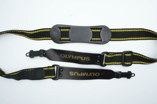 Olympus vintage strap in yellow and black (camera strap)